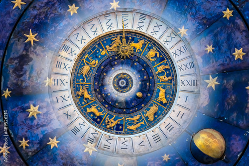 Droste effect background. Abstract design for concepts related to astrology and fantasy.