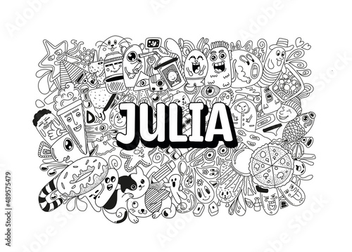 Julia- #name doodle art