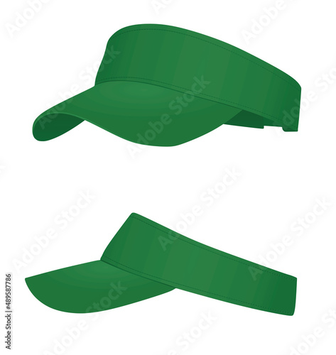 Green visor cap. vector illustration