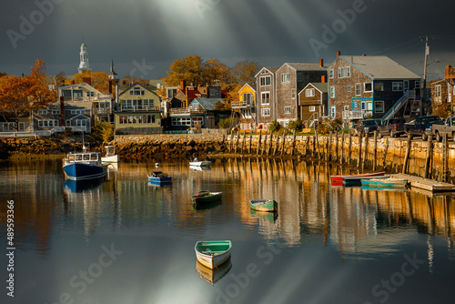 Fishing boat harbor at Rockport, MA. Rockport is a town in Essex County, Massachusetts, United States