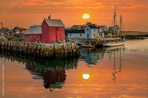 Fishing boat harbor at Rockport, MA. Rockport is a town in Essex County, Massachusetts, United States