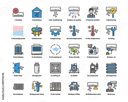 HVAC systems icon vector , air conditioning, indoor air quality,