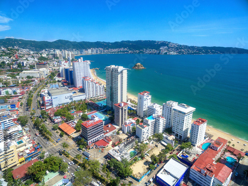 The famous Golden zone in Acapulco and Miguel Aleman boulevard