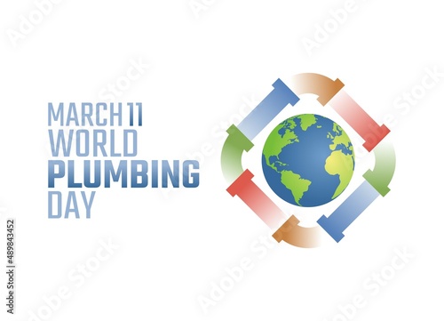 vector graphic of world plumbing day good for world plumbing day celebration. flat design. flyer design.flat illustration.