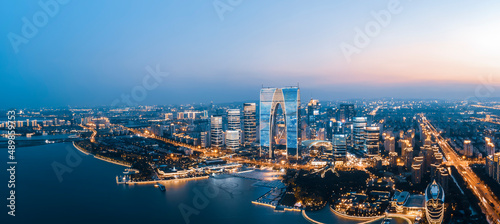 aerial photography of suzhou city in china