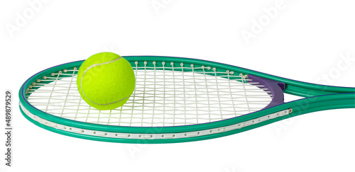 Tennis racket on a white background. Sports Equipment. Isolate on white.