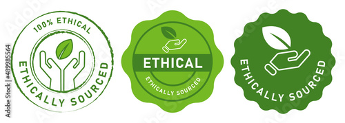 Ethically sourced ethical source stamp emblem log sign symbol vector graphic design