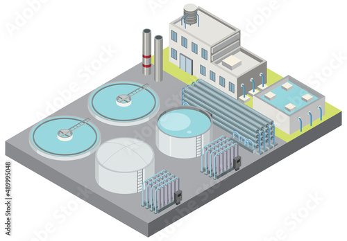 Isometric industrial area of desalination plant