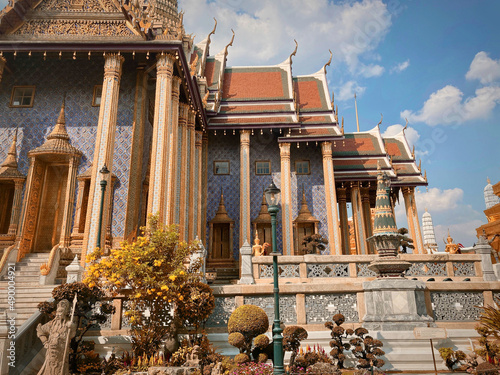 Prasat Phra Thep Bidorn(Royal Pantheon) in Emerald Buddha temple (Wat Phra Kaew) in Bangkok, Thailand. The Royal Pantheon is built in 1855 by King Rama IV. The purpose is to enshrine of the Emerald
