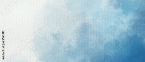 Hand painted blue color with watercolor texture abstract background 