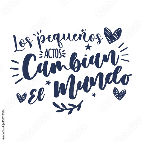 Los pequeños cambian el mundo, lettering, Eco, Recicla, reusa, Save World, lettering castellano