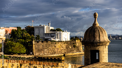 Dome of a cultural monument near the shore of the sea in Old San Juan, Puerto Rico