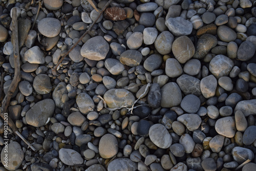 Closeup shot of a stack of pebbles