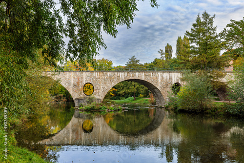 The Sternbrücke, a bridge over the river Ilm in the park on the Ilm in Weimar, Thuringia, Germany.
