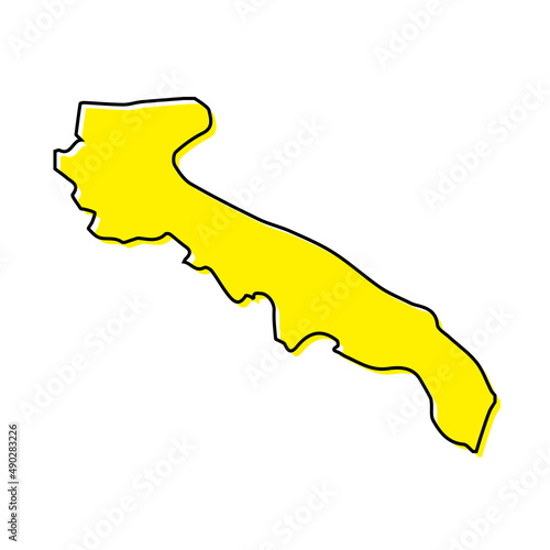 Simple outline map of Apulia is a region of Italy
