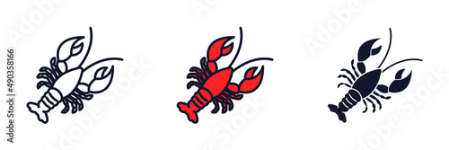 lobster icon symbol template for graphic and web design collection logo vector illustration