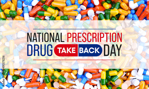 National Prescription drug take back day is observed every year in April, it is a safe, convenient, and responsible way to dispose of unused or expired prescription drugs. 3D Rendering
