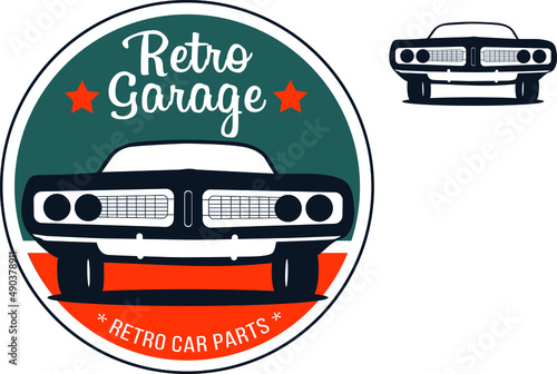 Retro Garage motor parts car logo design