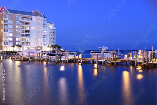 Panama City Condo at the water's edge with a dock and boats