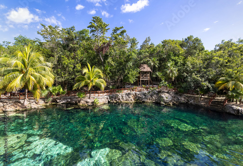 Mexico tourism destination, Cenote Casa Tortuga near Tulum and Playa Del Carmen.