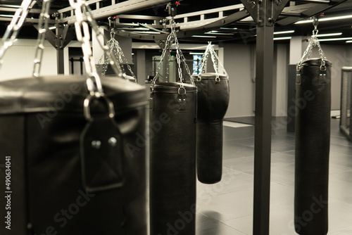 bag punching boxing boxer indoors, for power sport for punch and lifestyle strength, knockout club. Leather energy dark,