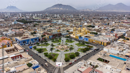 Plaza de Armas in the Historic Center of the city of Trujillo.