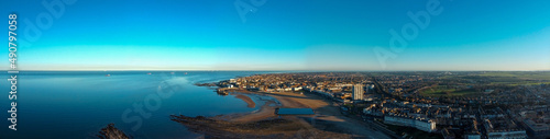 Top view of Margate harbour and beach kent