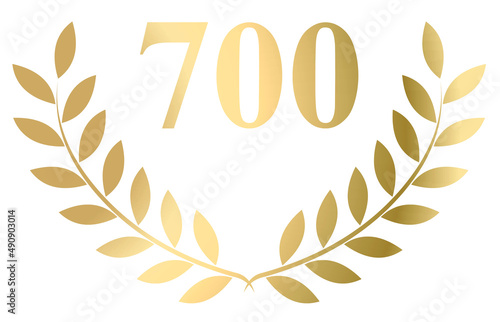 Gold laurel wreath 700 vector isolated on a white background 