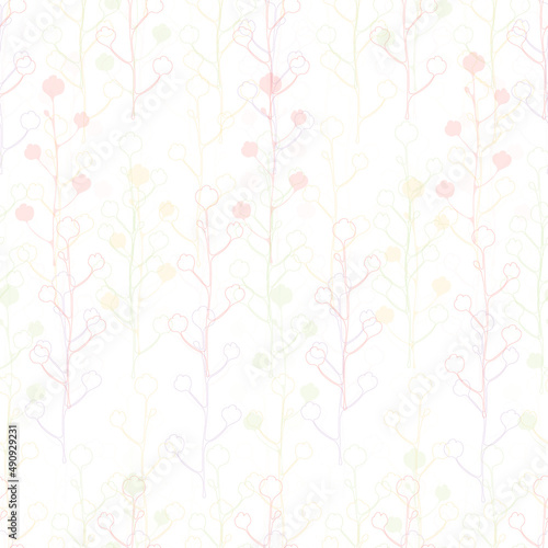 seamless mixed multicolour tree on white background , greeting card for kids