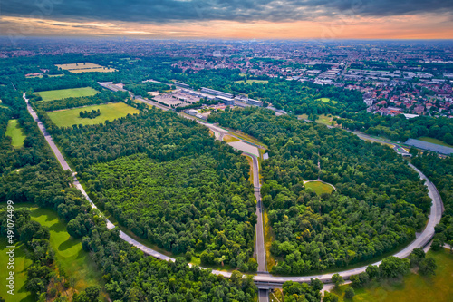 Monza race circut aerial view near Milano