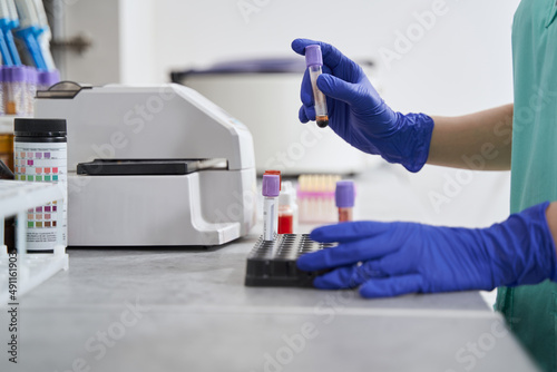 Close-up photo of doctor working in laboratory