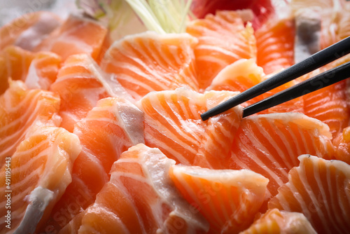 salmon sashimi 연어회