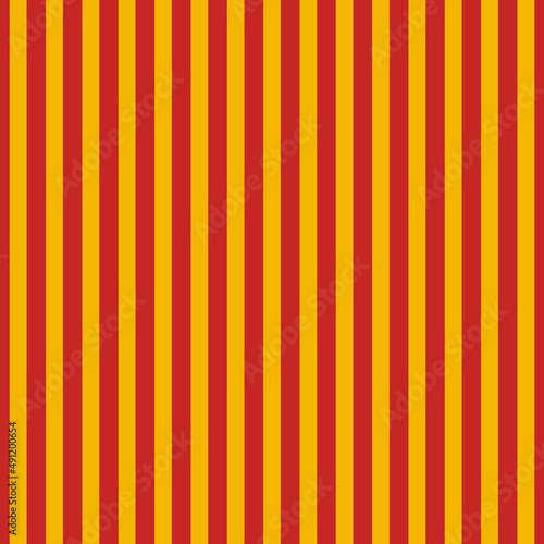 Vertical red and yellow stripes background. Seamless and repeating pattern. Editable template. Vector illustration.