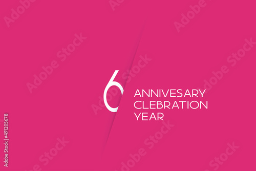 6 year anniversary anniversary celebration year, 6 year anniversary. birthday invitation on red background with white numbers