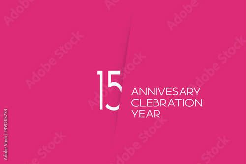 15 year anniversary anniversary celebration year, 15 year anniversary. birthday invitation on red background with white numbers
