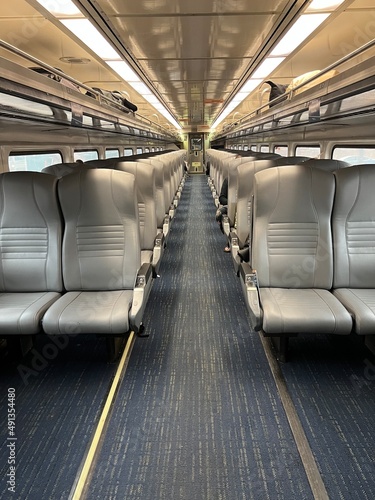 Empty Amtrak passenger rail car