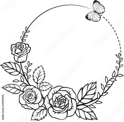 rose butterfly wreath