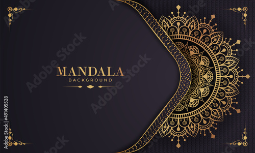 Luxury ornamental mandala background with golden arabesque pattern Arabic Islamic east style. Ramadan Style Decorative mandala. Mandala for print, poster, cover, brochure, flyer, banner
