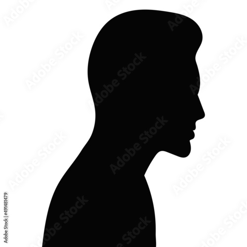 portrait man black silhouette, isolated