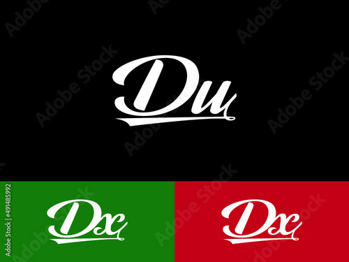 Colorful DU Letter logo, Signature du ud logo icon vector icon design for creative business
