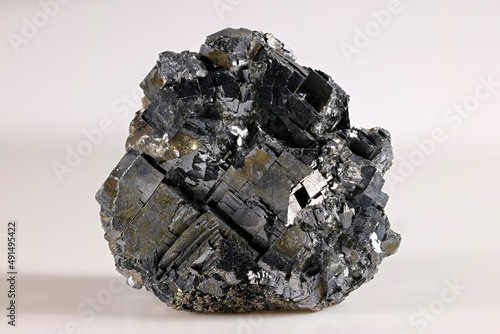 Crystals of Galena, also called Lead glance. Galena is the most important industrial ore of lead.