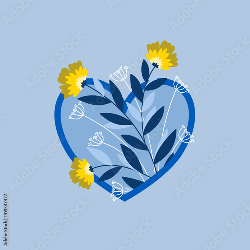 Niebieskie i żółte kwiaty dla Ukrainy. Kwiaty zamiast wojny i bomb. Nadzieja i wsparcie dla Ukrainy. Stop wojnie. Modlitwa o pokój.