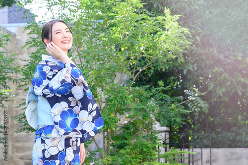 Portraits of beautiful Japanese women who look good in yukata