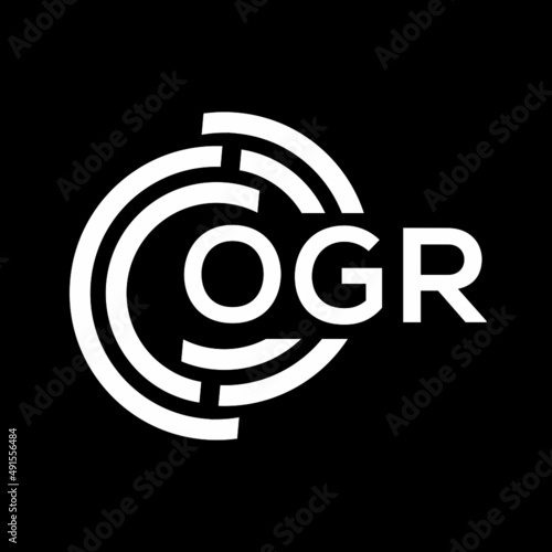 OGR letter logo design on black background. OGR creative initials letter logo concept. OGR letter design.