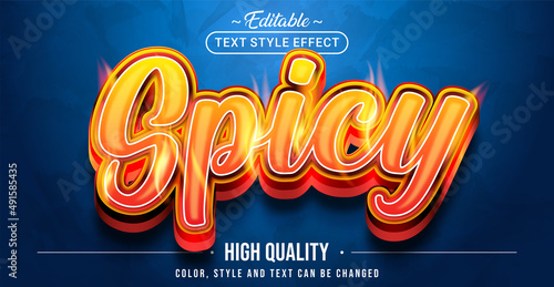 Editable text style effect - Hot Spicy text style theme.