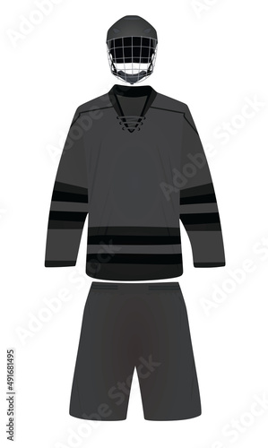 Grey ice hockey jersey. vector illustration