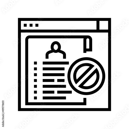 blacklist of persons line icon vector. blacklist of persons sign. isolated contour symbol black illustration