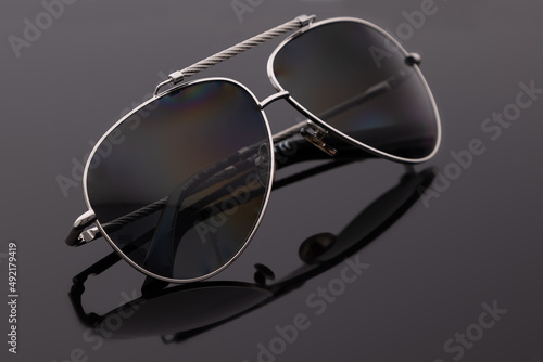 Sunglasses isolated on black background