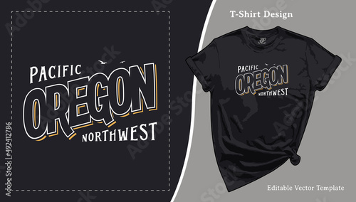 Oregon Pacific Northwest T-Shirt Design. Oregon Gift. PNW Shirt, Oregon Tee