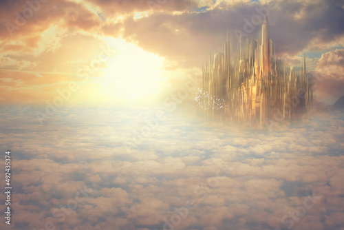 Heaven above the clouds. Concept shot of what Heaven would look like.